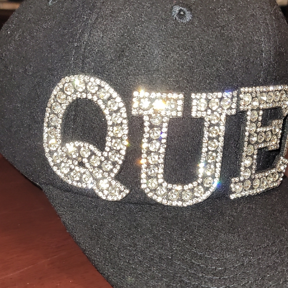 Black Rhinestone Embellished Cap - Picture 5 of 6